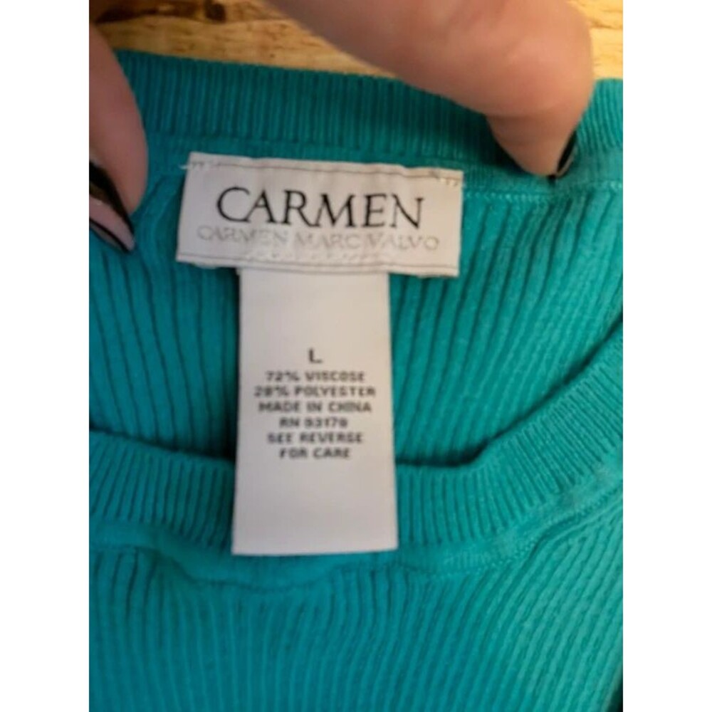 Teal Ribbed Knit Top - Picture 2 of 7